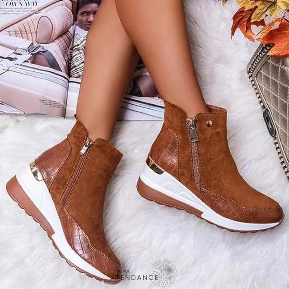 Baskets Zippées à Empiècement | France-Tendance