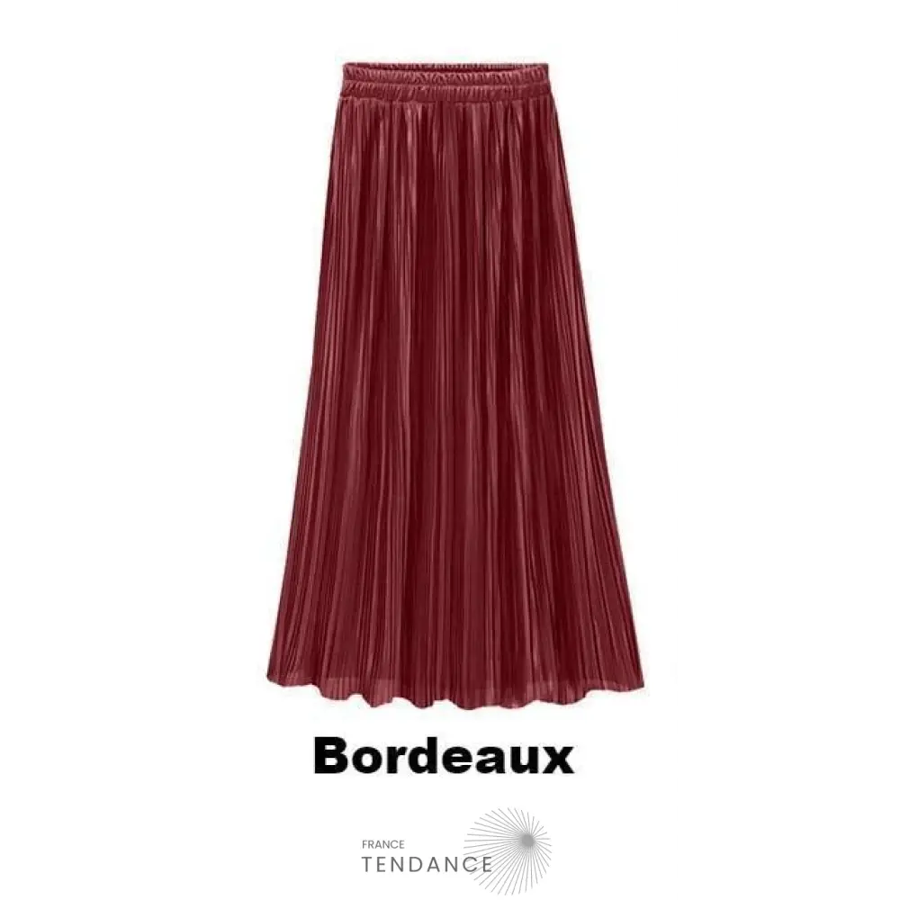 Longue Jupe Plissée Métallique | France-Tendance