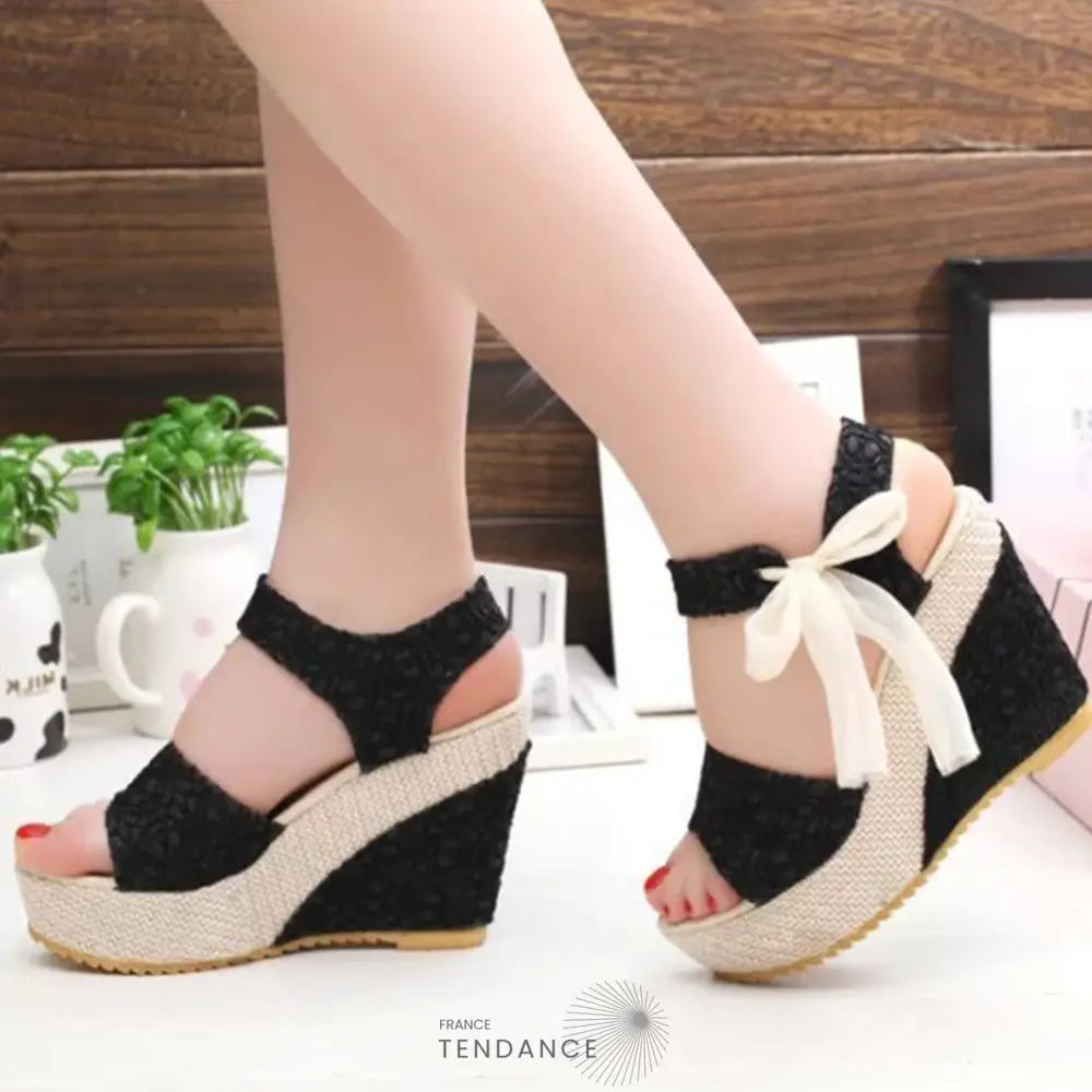 Sandales Compensées ’fleur De Soie’ | Tendance N°1 été 2022