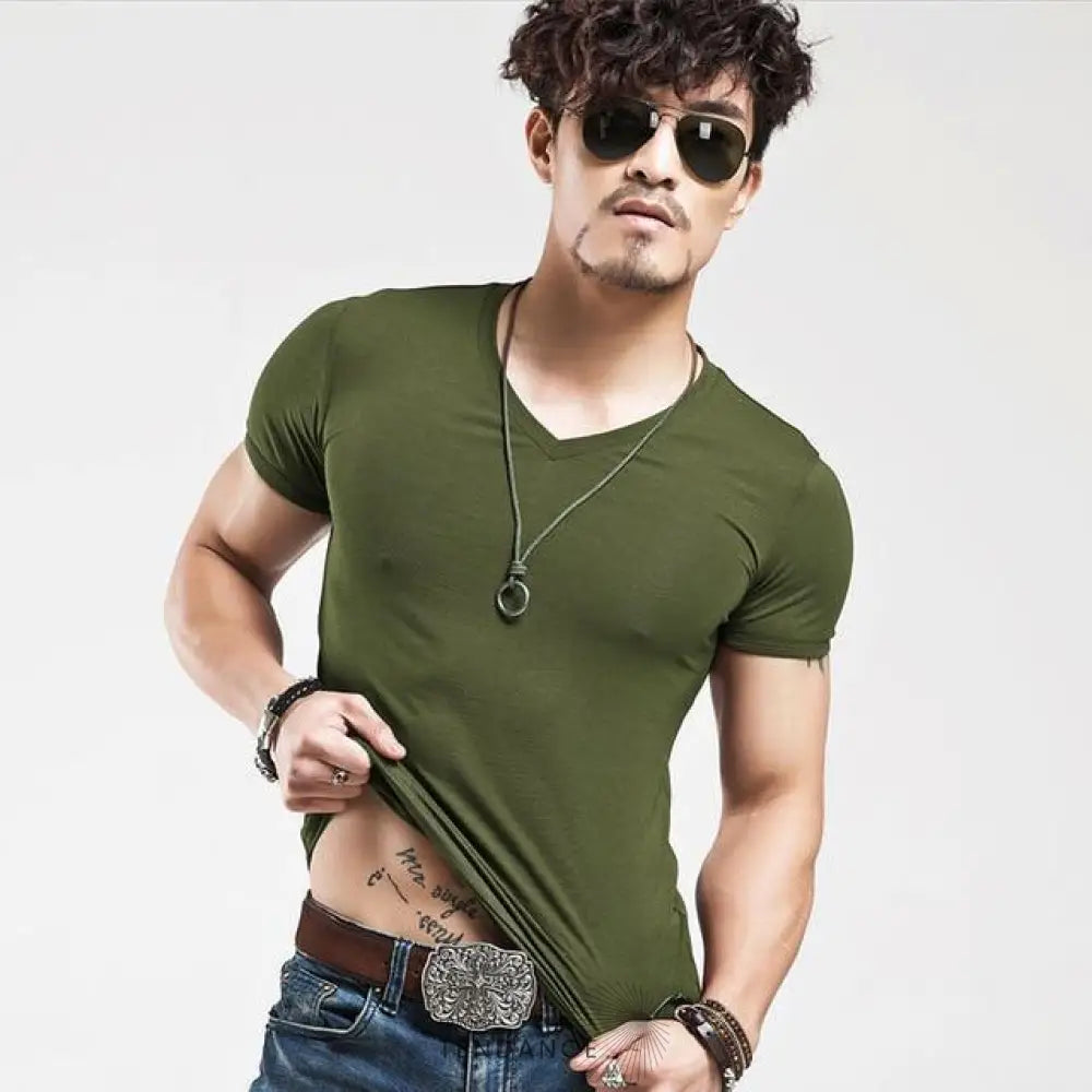 T-shirt Léger Col v | France-Tendance