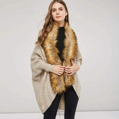 Cardigan Torsadé à Fourrure | France-Tendance