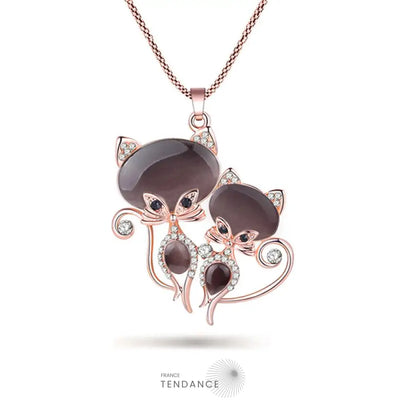 Pendentif émaillé Duo De Chats | France-Tendance