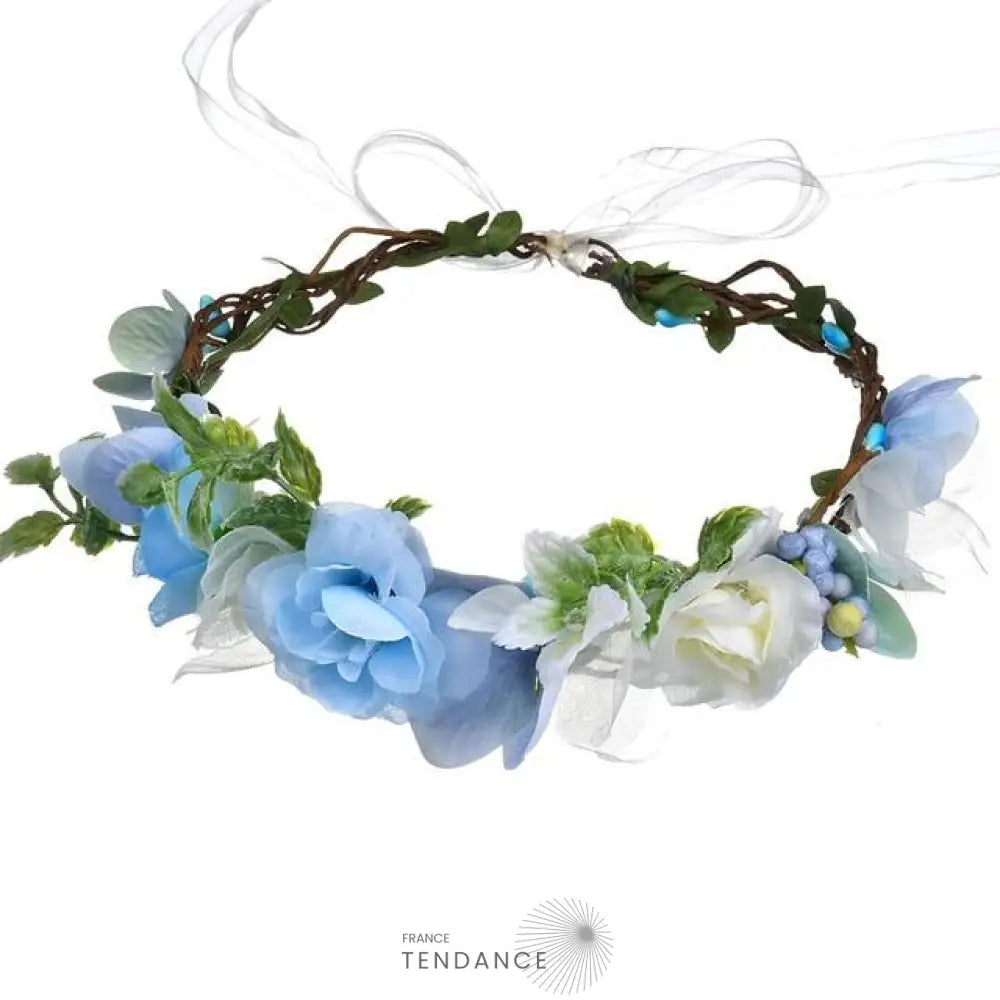 Couronne De Fleurs Cheveux Mariage Bohême | France-Tendance