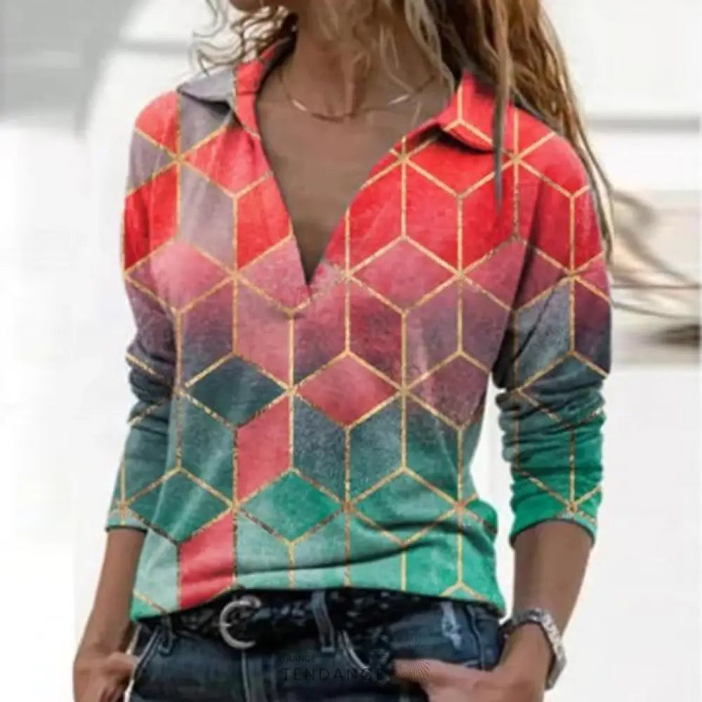 Haut Vintage à Col En v | France-Tendance