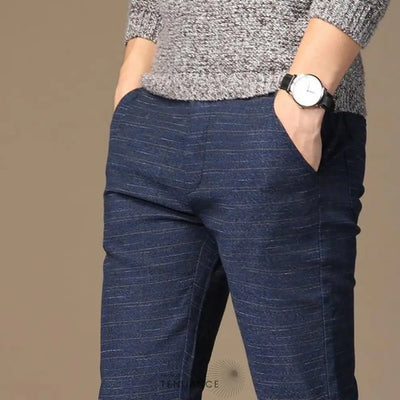Pantalon Ajusté En Toile | France-Tendance