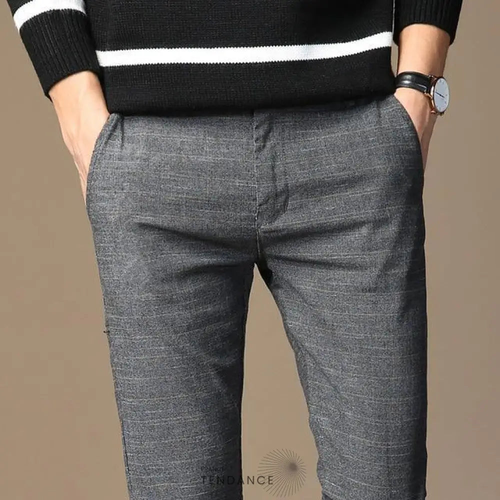 Pantalon Ajusté En Toile | France-Tendance