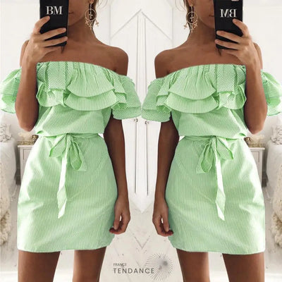 Robe à Volants Effet Chemise | France-Tendance