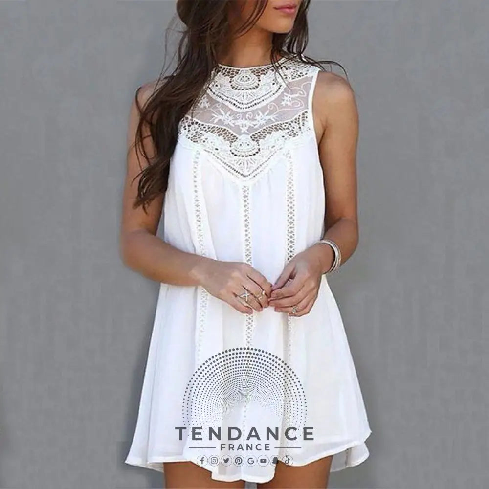 Robe Blanche En Dentelle Vintage | France-Tendance