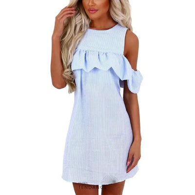 Robe épaules Dénudées à Volants | France-Tendance