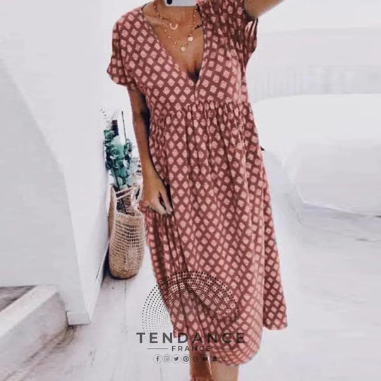 Robe Imprimée Col v | France-Tendance