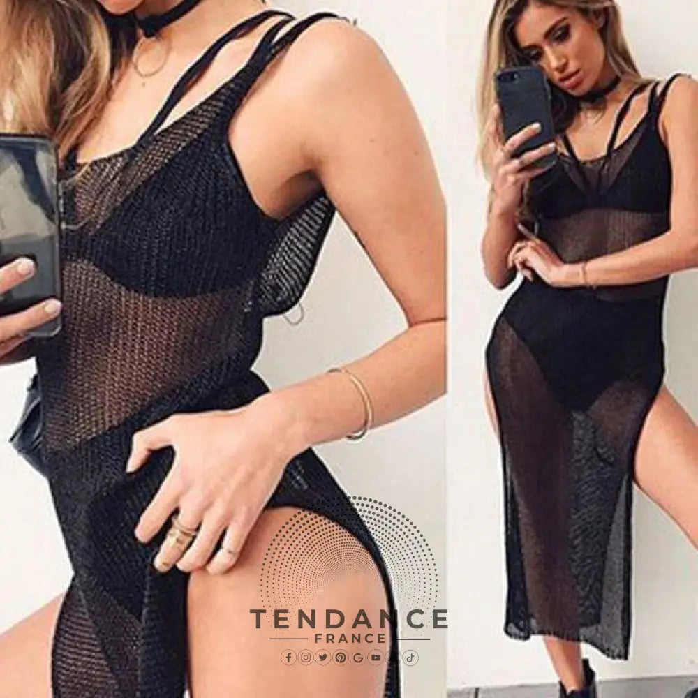 Robe Longue De Plage à Effet Miroitant | France-Tendance