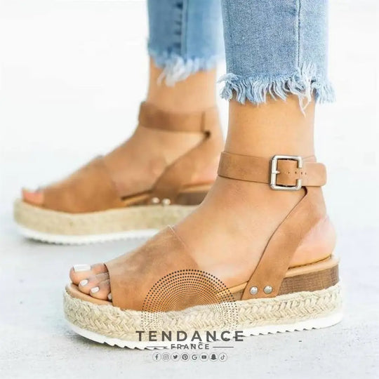 Sandales Plateforme Effet Corde | France-Tendance