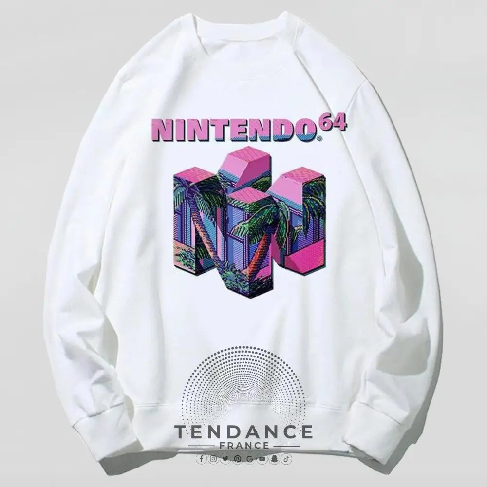 Sweat Nintendo 64 vaporwave | France-Tendance